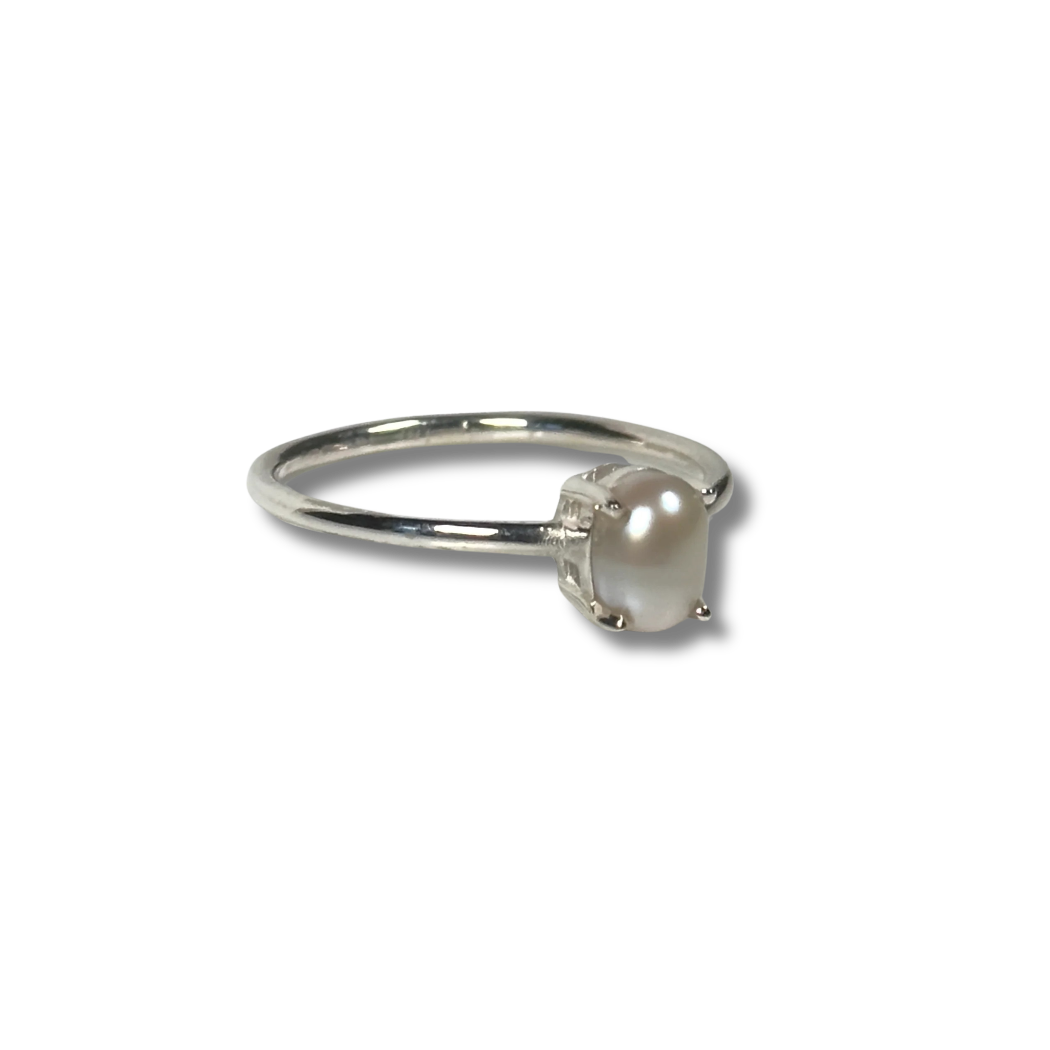 Sterling Silver Ring with Pearl