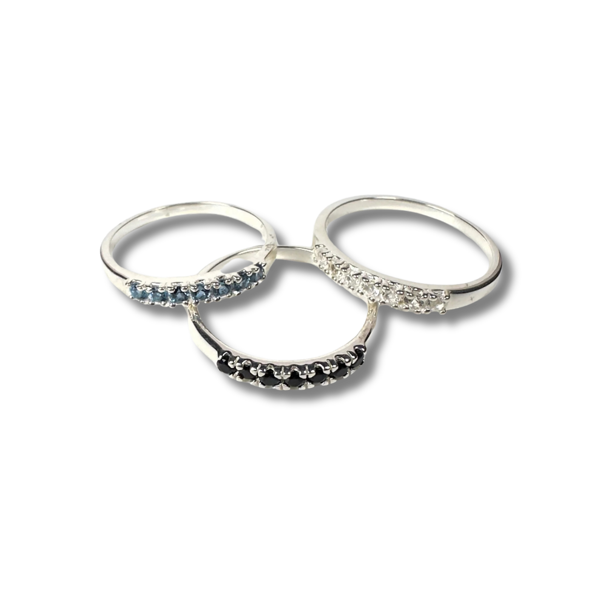 Sterling Silver Stacking Ring with London Blue Topaz