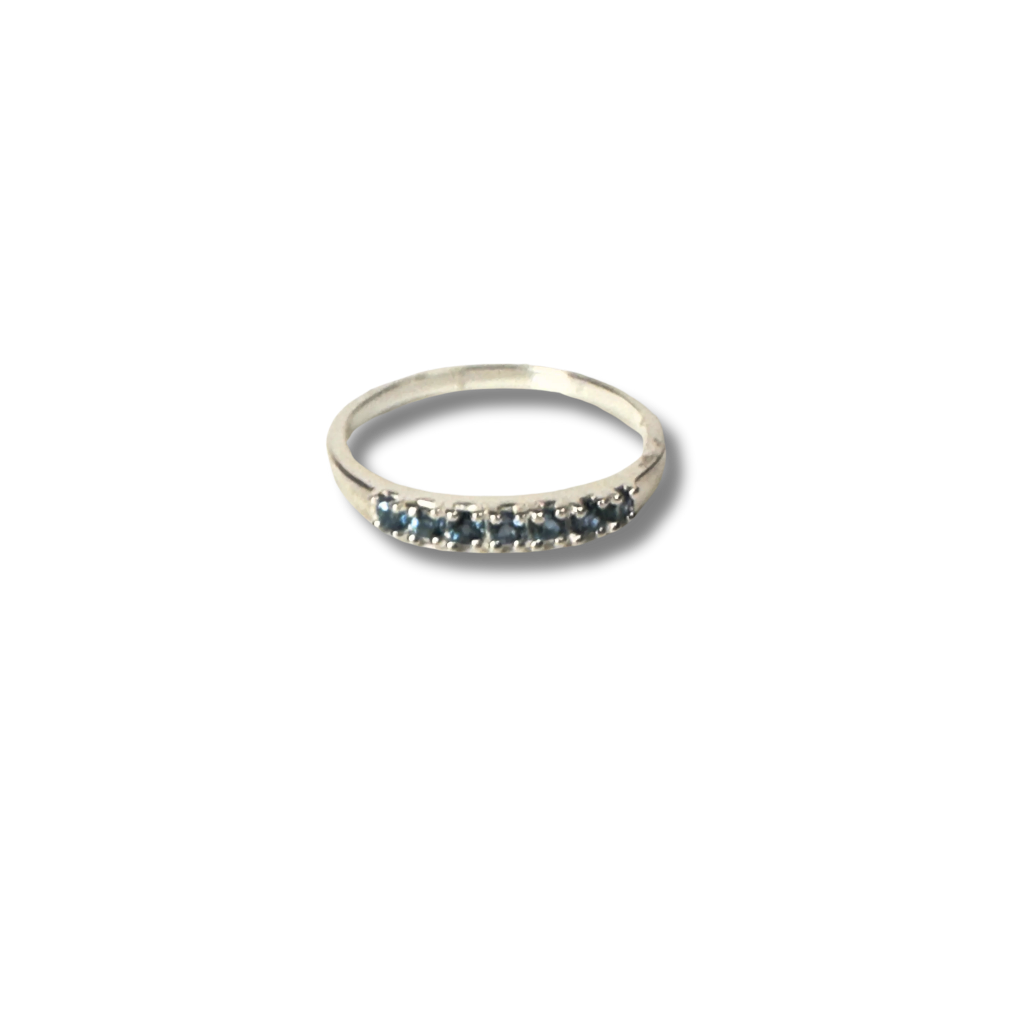 Sterling Silver Stacking Ring with London Blue Topaz