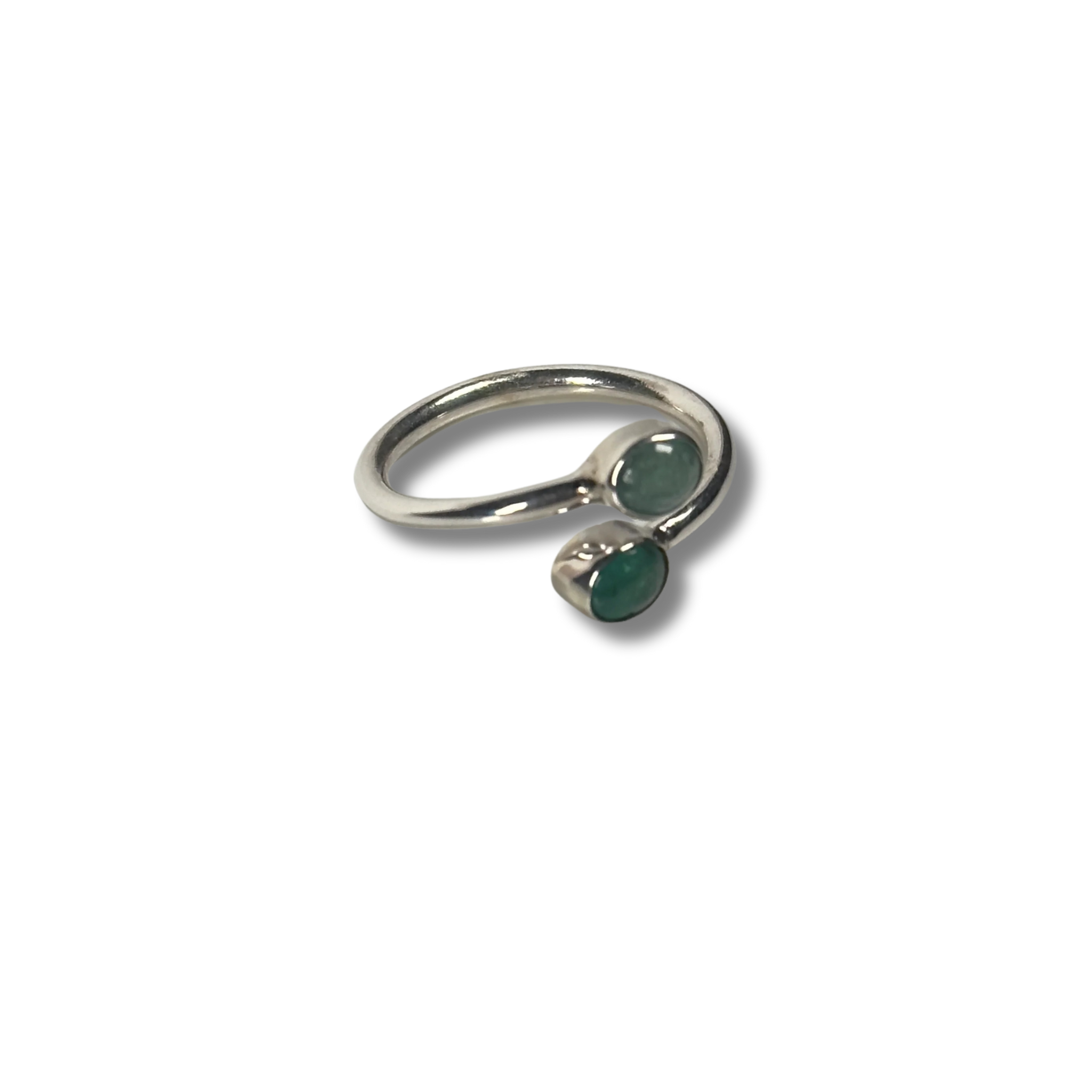 Sterling Silver Ring with Emerald Stones