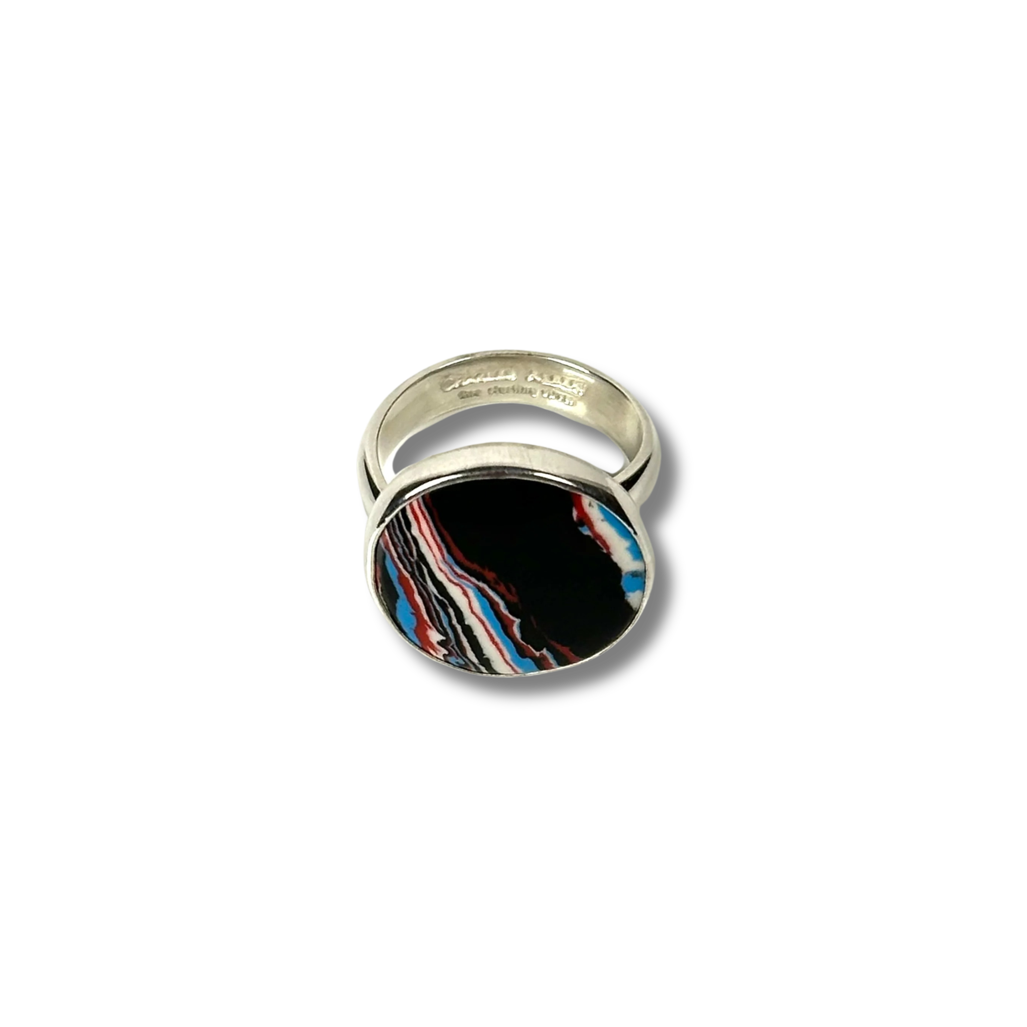 Sterling Silver Ring with Fordite
