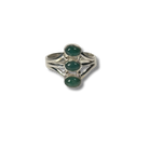 Sterling Silver Ring with Emerald Stones