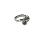 Sterling Silver Ring with Emerald Stones